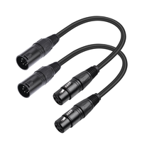 Câble audio 3 broches XLR femelle vers 5 broches XLR mâle pour mixeur/contrôleur DMX Lightspeed/DMX