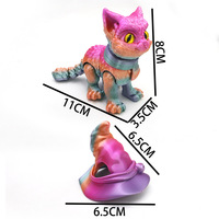 Figurine De Chat Imprimée En 3D Décoration De Bureau Statue D'Animal De Dessin Animé Décoration Maison Miniature 11 Cm