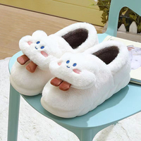 Nouveau Style nuage en peluche pantoufles Carton en peluche pour les femmes chaud hiver Couple porter fond épais intérieur extérieur pantoufles