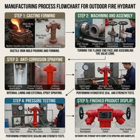 Hydrants en fonte ductile britannique XingLong BS750, revêtement en poudre rouge, 800 mm, personnalisables pour la protection incendie, à poser au-dessus du sol