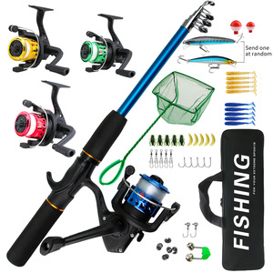 Set Canna da Pesca Telescopica Mini e Mulinello per Principianti - Attrezzatura Completa con Esche, Ami e Borsa per Fiumi, Laghi e Mari - Product Image 1