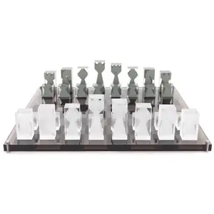 YAGELI hot sale custom printing lacrylic board game supplier clear lucite chess and checkers