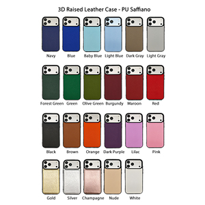 Custodie per cellulari in pelle vegana PU Saffiano 3D a rilievo, pronte per la spedizione, in stock per <span class=keywords><strong>iPhone</strong></span> 16 17 - Product Image 6