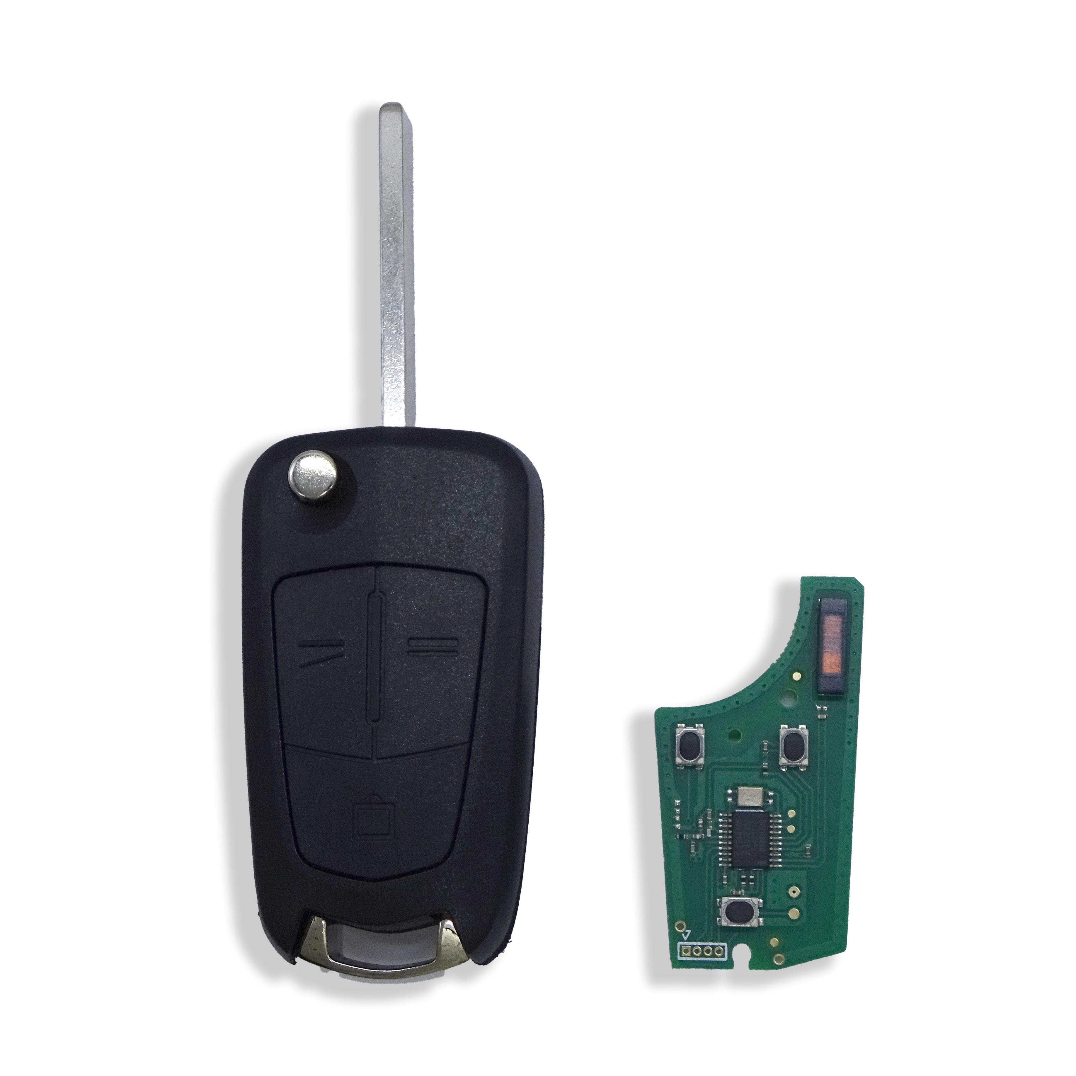 Custodia Morbida Colorata Per Chiave Auto Opel Vectra C / Signum - Blu Fluorescente Che Si Illumina Al Buio! - 4