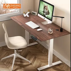 Kolom meja berdiri komputer kantor, meja angkat tinggi rumah dapat diatur guna laptop bergerak tinggi dapat disesuaikan