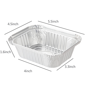 Factory Price Disposable Rectangular Aluminum <b>Foil</b> Food Grade <b>Containers</b> with Paper Lids PP Plastic Lid - Product Image 2