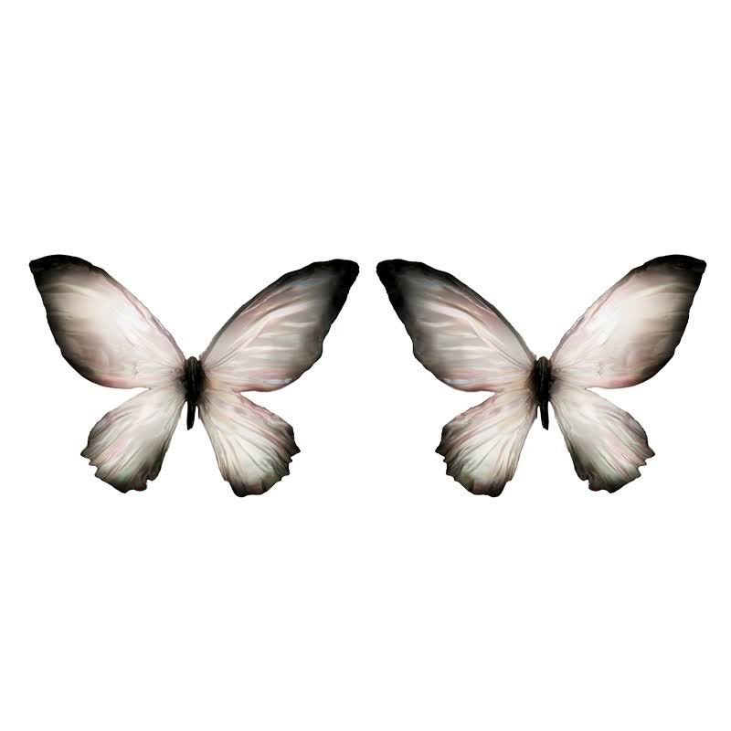 One pair of Crystal White Flash Butterfly