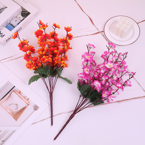Graine de <span class=keywords><strong>fleur</strong></span> soie artificielle fleurs en plastique 9 branches petites fleurs de prunier faites à la main moderne ingénierie extérieure lit de fleurs <span class=keywords><strong>jardin</strong></span> - Product Image 6