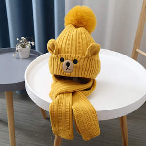 Ensemble bonnet et écharpe en peluche tricotée pour enfants, hommes, femmes et bébés, couvre-chef - Product Image 5