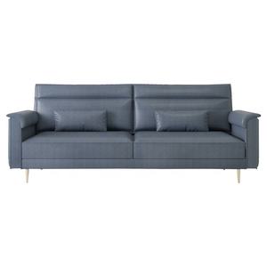 Sofá de diseño italiano con cubierta de cuero y patas de Metal chapadas para sala de estar, hogar y oficina, doble uso, estilo moderno - Product Image 1