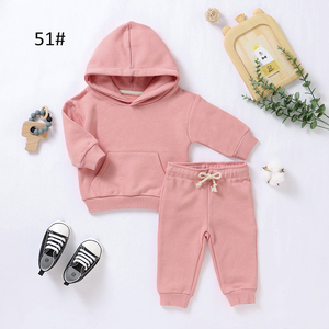 Tuta in pile due pezzi per bambini autunno inverno con cappuccio e tasca frontale - Product Image 6