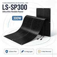 Panneau flexible LS-SP300 contenant 56 cellules en configuration 4x14 avec un bord de fixation renforcé sur un stratifié sans cadre
