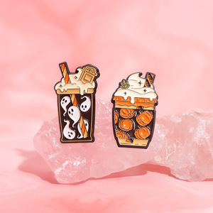 Vendita calda del tè <span class=keywords><strong>Bobo</strong></span> con spille di latte all'ingrosso del fumetto fantasma della zucca dello smalto morbido perno di metallo personalizzato perni per tutti i santi giorno - Product Image 1