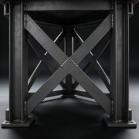 Rangka Penyangga Penghancur Fabrikasi Baja Karbon X Bracing Platform Plate Legs Pads Dilapisi Cat Anti Karat untuk Peralatan Cone Crusher