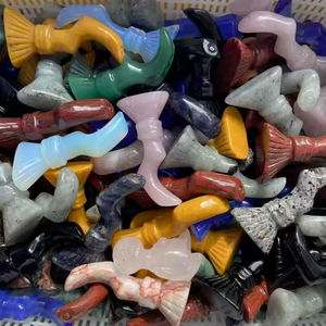 Escoba de Bruja de Calcita Amarilla Tallada a Mano de 9 cm, de Alta Calidad, para Decoración de Halloween y Eventos Festivos, Venta al Por Mayor - Product Image 2