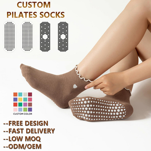 Vớ Chất lượng cao tình yêu phòng tập thể dục Pilates chống trượt vớ tùy chỉnh-thực hiện xếp li Pilates Yoga Grip vớ - Product Image 1