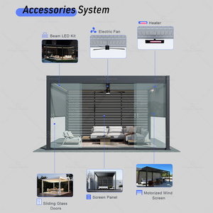 Pergola moderne <span class=keywords><strong>de</strong></span> luxe en aluminium imperméable avec toit métallique, conçue comme un gazebo <span class=keywords><strong>de</strong></span> <span class=keywords><strong>jardin</strong></span> <span class=keywords><strong>4x4</strong></span> ou 4x6 et une auvent extérieur - Product Image 2