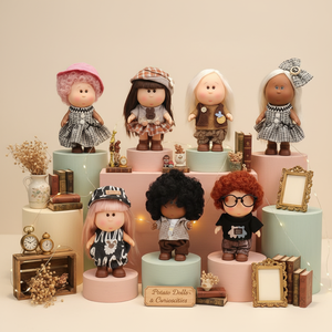Poupées de mode pour filles |   Jouets en peluche interchangeables multicolores avec coiffures et tenues tendance, ornements de collection, marque DEFA - Product Image 3