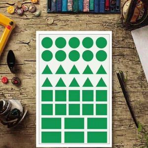 Etiquetas Adhesivas Multiformas de Gran Tamaño para Codificación por Colores, 6 Colores, Etiquetas Autoadhesivas en Forma de Punto, Triángulo y Cuadrado - Product Image 3