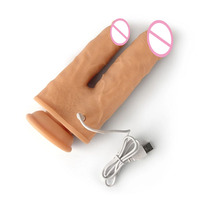 Vibromasseur réaliste à double pénétration vaginale et anale, télécommandé, avec fonction de rotation, pour femmes