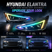 Ensemble de phares LED à changement de couleur WRGB haute luminosité pour Hyundai Elantra 2019, rétrofit complet, projecteur DRL modifié