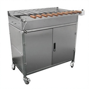 <span class=keywords><strong>Asador</strong></span> <span class=keywords><strong>de</strong></span> Acero Inoxidable con Motor <span class=keywords><strong>de</strong></span> Cadena y Batería Recargable, Estilo Souvla Foukou Cipriota Griega, para Barbacoa, con Gabinete <span class=keywords><strong>de</strong></span> Almacenamiento - Product Image 1
