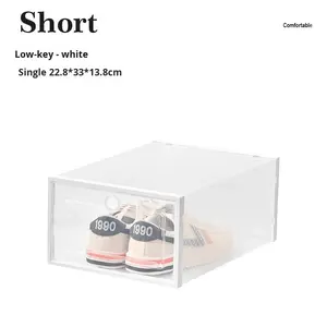 صندوق تخزين أحذية بلاستيكي شفاف على الطراز الياباني قابل للتكديس والطي سعة 10 لتر لتنظيم الملابس والأحذية الرياضية في غرفة النوم - Product Image 5