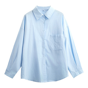 Camicia Protettiva Solare 100% Cotone Lavato a Sabbia, Manica Lunga, Gilet Elegante di Lusso, Top Bianco Primaverile ed Estivo - Product Image 5