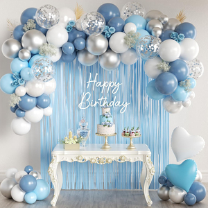 Nuevo Diseño de Globo de Látex Azul con <span class=keywords><strong>Kit</strong></span> de Arco de Cortina Azul Claro de 1*2m para Baby Shower - Product Image 1