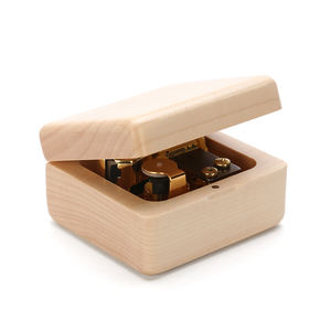 Caja de música de madera lisa natural, caja de música de madera para grabar <span class=keywords><strong>canciones</strong></span> personalizadas - Product Image 2