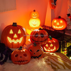 Calabazas Halloween tallado artesanía plástico calabaza Multicolor LED iluminar <span class=keywords><strong>Jack</strong></span> <span class=keywords><strong>o</strong></span> Linterna fiesta accesorios decoraciones al aire libre - Product Image 3