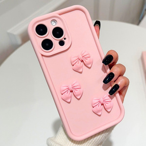 Coque de Téléphone Mobile Rose Princesse Nœud Tendance pour iPhone 16 Pro Max, Compatible iPhone 15 14 13 12 11, Étui Souple Créatif et Tridimensionnel - Product Image 2
