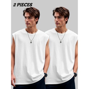 Lightweight & Breathable Summer Men's Gym <b>Sleeveless</b> Tank Tops 100% Cotton Superior Moisture-Wicking - Product Image 2