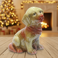 Statue d'animal en céramique moderne et écologique, chien, pour la décoration de la maison, utilisation sur table