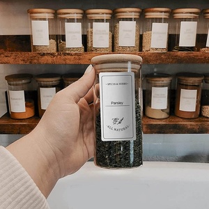 Bộ Lọ Đựng Gia Vị Thủy Tinh Nhỏ Kín Khí Chất Lượng Cao Bộ Lọ Đựng Thức Ăn Có Nắp Tre Và Giá Đỡ Bằng Gỗ - Product Image 5