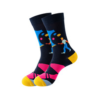 Chaussettes en coton colorées pour hommes, chaussettes unisexes pour le sport et les activités de plein air, chaussettes amusantes à motifs