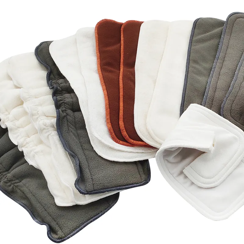 washable reusable 6 layer microfiber fleece hemp cotton bamboo charcoal baby cloth diapers changing inserts