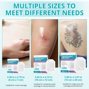 อีเลเมย์ แผ่นปิดแผลใสกันน้ำ ขนาด 3.9x4.7 นิ้ว ป้องกันการแพ้ ไม่ระคายเคืองผิว ระบายอากาศได้ดี พร้อมกาวในตัว - Product Image 6