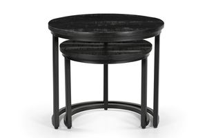 Juego de mesas de centro modernas de alta calidad, juego de 2 mesas de centro redondas de hierro/madera, muebles de sala de estar a precio de mayoreo. - Product Image 6