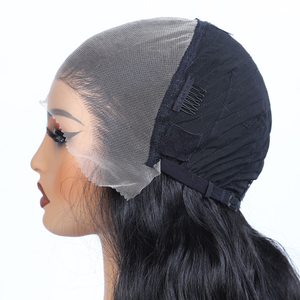 <span class=keywords><strong>Moet</strong></span> Popular Peluca Frontal de Encaje 13*6 Pre-arrancada, Ajustable, de 24 Pulgadas, Cabello Liso Chino Negro Azabache, 180% de Densidad, con Encaje Transparente - Product Image 5