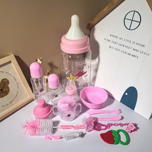 Custom Factory BPA Free Baby Feeding Bottle Sets Newborn Baby PP Silicon Pacifier Brush Bottle Gift Sets