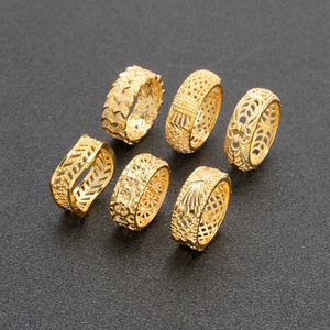 Bagues JXX en gros plaquées or 24 carats, simples, géométriques, magnifiques alliances pour femmes, style classique, principalement en laiton - Product Image 1