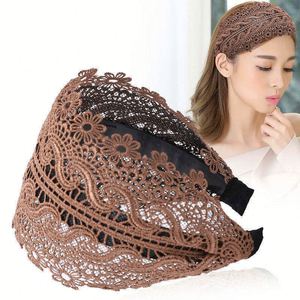 2 bandeaux noirs en dentelle et résille pour femmes, élastiques, antidérapants, larges, doux, accessoires de mode, cadeau pour le quotidien et les fêtes - Product Image 1
