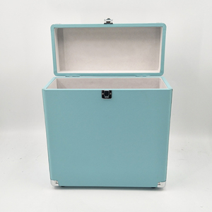 Mini étui de rangement <span class=keywords><strong>pour</strong></span> dossiers en <span class=keywords><strong>vinyle</strong></span>, boîte de rangement, avec toucher doux, adapté <span class=keywords><strong>pour</strong></span> 30 + album Turquoise - Product Image 2