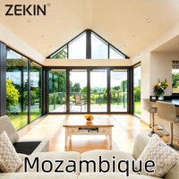 Ventana Panorámica Fija de Aluminio ZEKIN, Resistente a Huracanes, con Vidrio Templado y Aislamiento Térmico