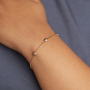 Bracelet CANNER en argent 925 avec pendentif cœur délicat, bijoux exquis en zircon et design cœur, plaqué or 18 carats, cadeaux - Product Image 3