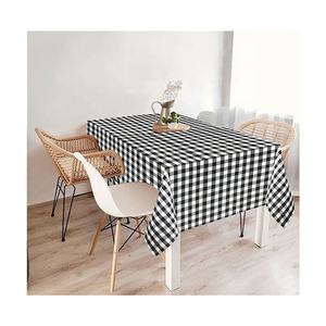 Mantel de Alta Calidad 100% Poliéster, Diseño Clásico a Cuadros Blanco y Negro, Tejido Cuadrado de 56x56 Pulgadas, para Uso Doméstico en Todas las Temporadas - Product Image 2