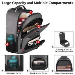 <span class=keywords><strong>Mochila</strong></span> para ordenador portátil Lgoo negra personalizada para hombres, mujeres, niños, adultos, trabajo de moda, negocios, viajes, escuela, <span class=keywords><strong>mochila</strong></span> <span class=keywords><strong>con</strong></span> <span class=keywords><strong>ruedas</strong></span> - Product Image 3
