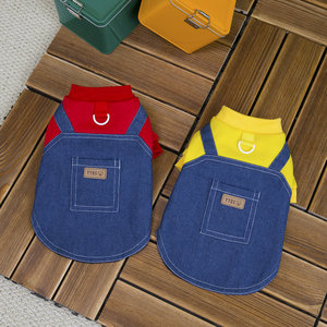 <strong>Harness</strong> Denim Dress for Pets Autumn Winter <strong>Wearable</strong> Traction Design Denim Skirt Warm Fashion Dog Cat Outdoor Apparel - Product Image 6