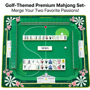 Juego Completo <span class=keywords><strong>de</strong></span> Mahjong Americano, 160 Fichas, Tema Verde Golf Masters, para *Noches <span class=keywords><strong>de</strong></span> Juego y Fiestas*, con Bolsa <span class=keywords><strong>de</strong></span> Almacenamiento y Tapete <span class=keywords><strong>de</strong></span> Juego - Product Image 5